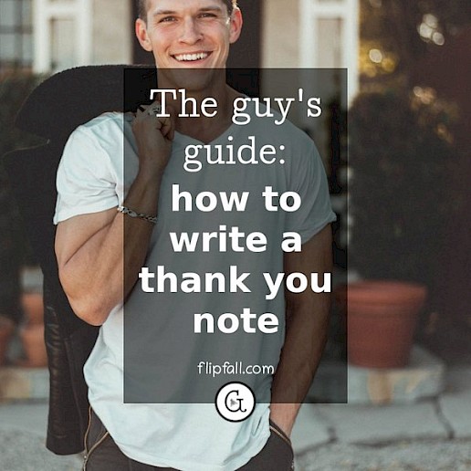 Man standing outside house - how to write a thank you note