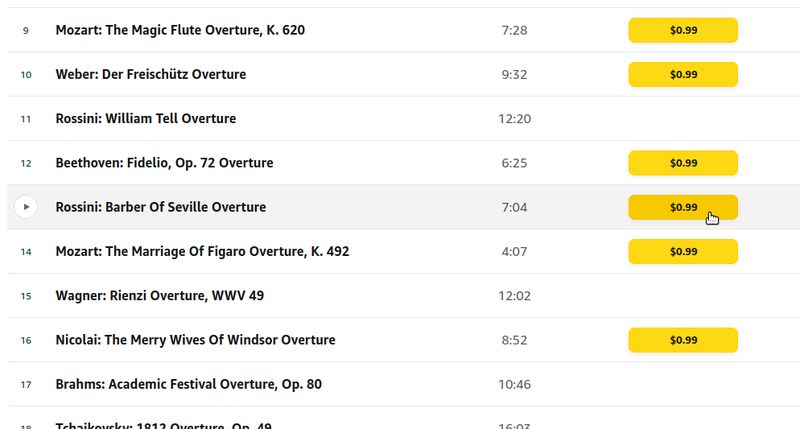 Screenshot of MP3 album listing on Amazon.com
