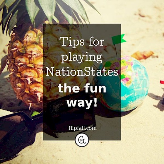 beach scene with pineapple and world globe - Nationstates