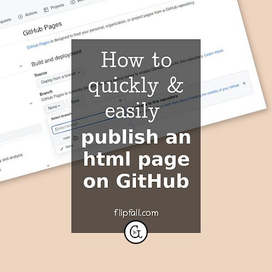 Screenshot of GitHub Pages for publishing html