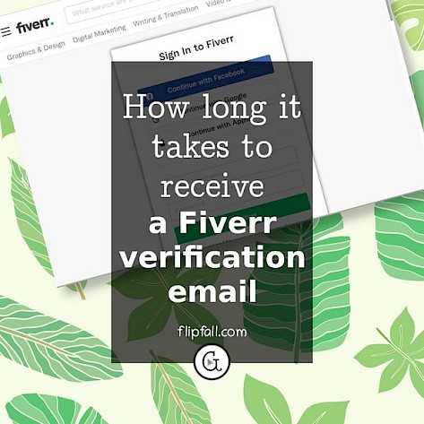 screenshot of Fiverr.com site on a background of green leaves