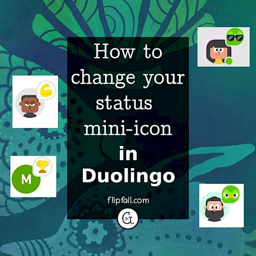 Screenshots of Duolingo profile pictures with emoji status icons